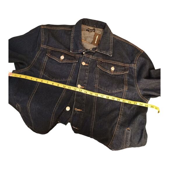 PRETTYLITTLETHING Women's Denim Jacket Oversized Boyfriends Dark Wash Size 8 - Picture 6 of 10